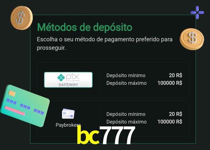 O cassino bc777 oferece uma grande variedade de métodos de pagamento